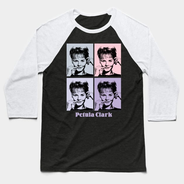 Petula Clark Pop Art Baseball T-Shirt by KERIKIL